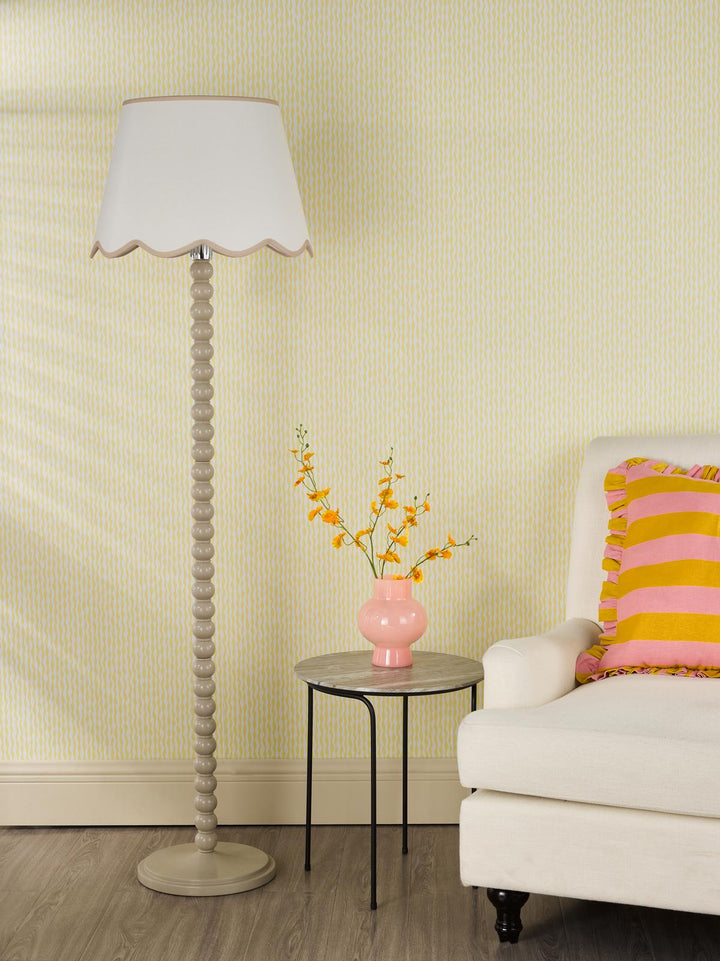 Dar SPO4929-POM1829 Spool Floor Lamp Taupe With Shade