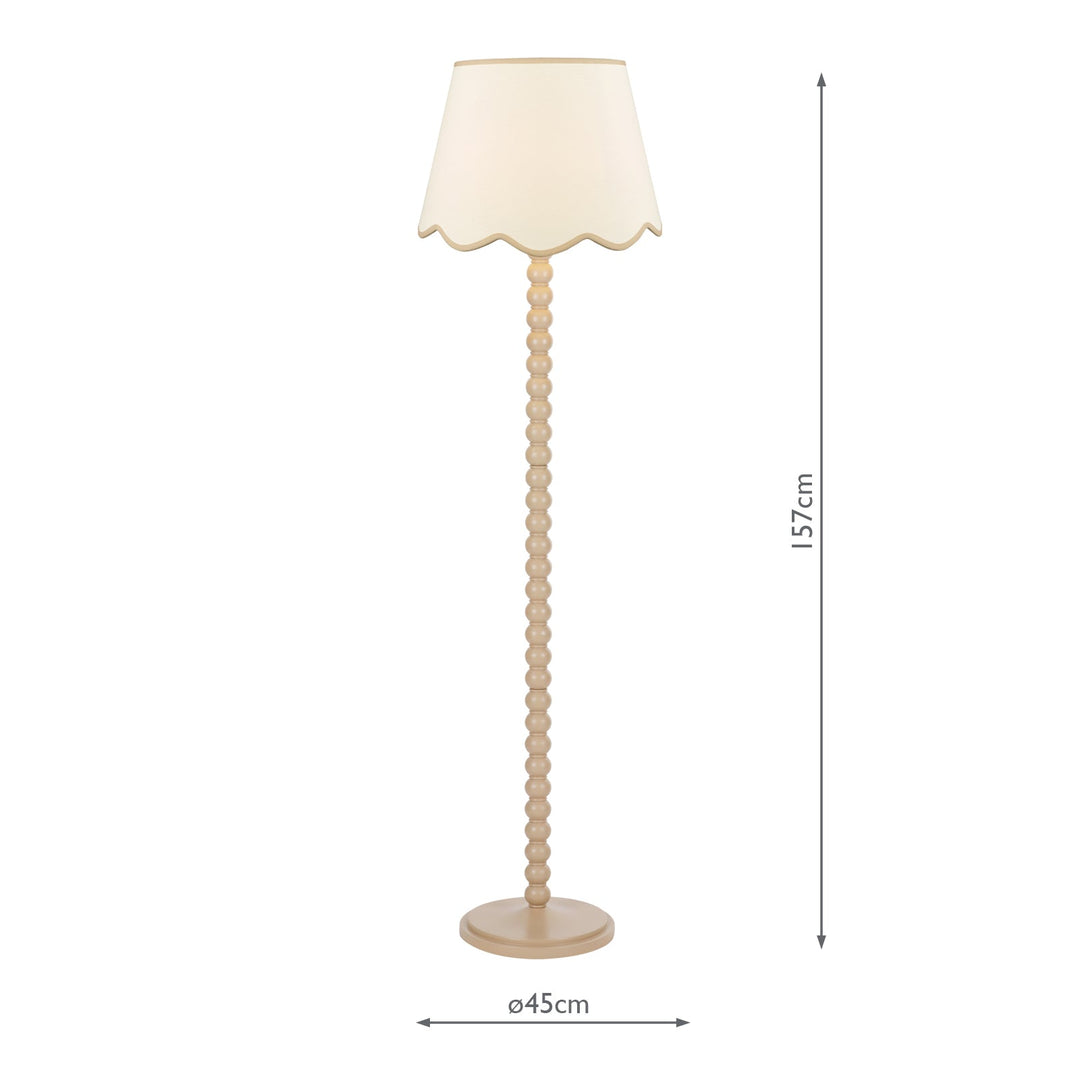 Dar SPO4929-POM1829 Spool Floor Lamp Taupe With Shade