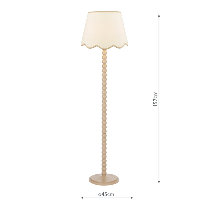 Dar SPO4929-POM1829 Spool Floor Lamp Taupe With Shade