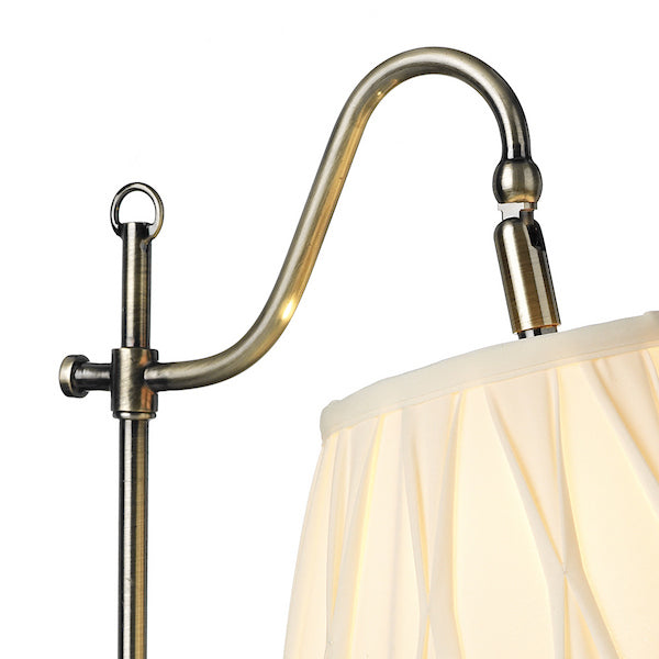 Dar SUF4075/X | Suffolk | Adjustable Table Lamp in Antique Brass | Cream Shade