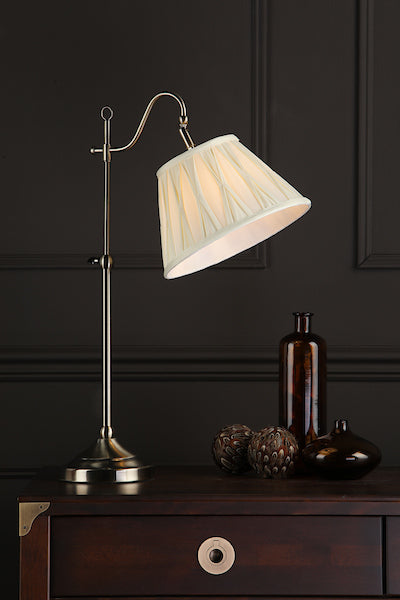 Dar SUF4075/X | Suffolk | Adjustable Table Lamp in Antique Brass | Cream Shade