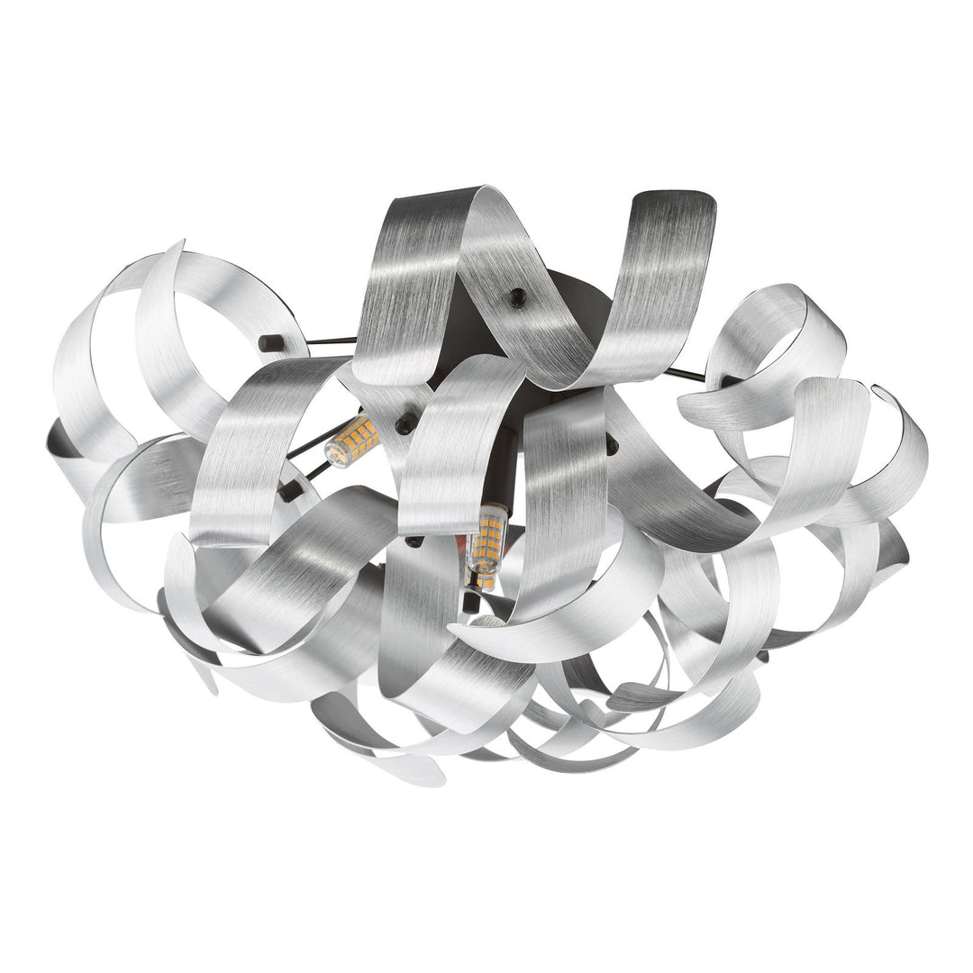 Dar SWA0422-04 Swash 4 Light Flush Matt Black and Brushed Aluminium