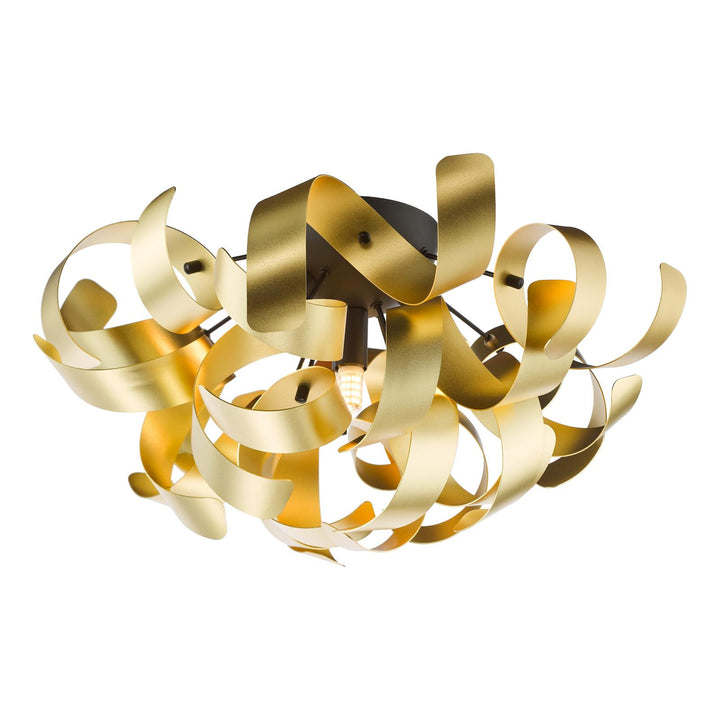Dar SWA0422-05 Swash 4 Light Flush Matt Black and Brushed Gold