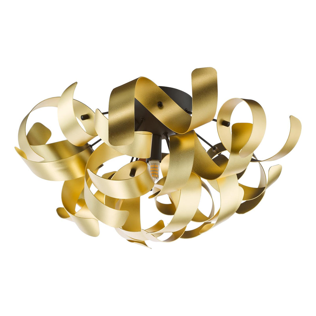 Dar SWA0422-05 Swash 4 Light Flush Matt Black and Brushed Gold