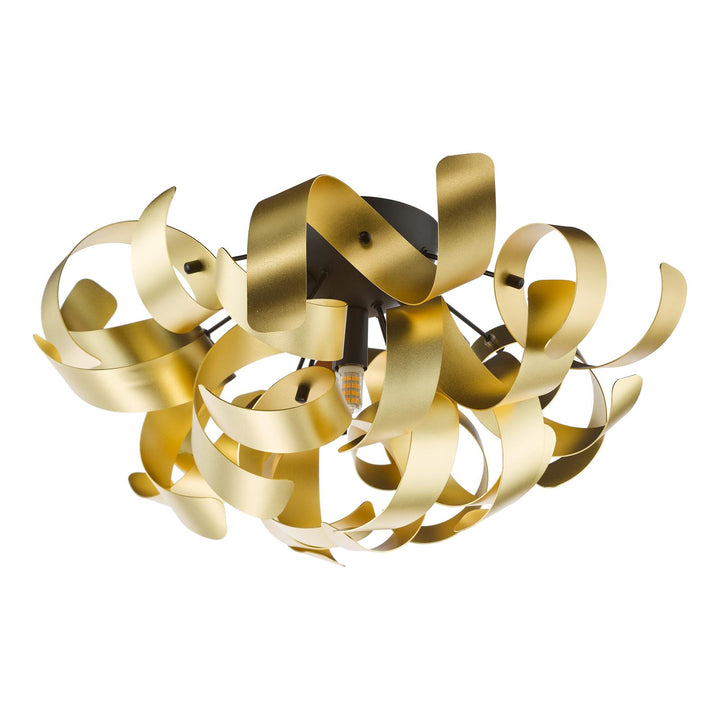 Dar SWA0422-05 Swash 4 Light Flush Matt Black and Brushed Gold