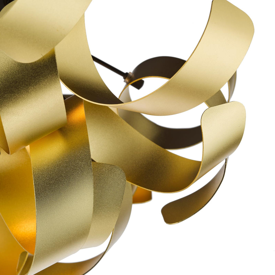 Dar SWA0422-05 Swash 4 Light Flush Matt Black and Brushed Gold
