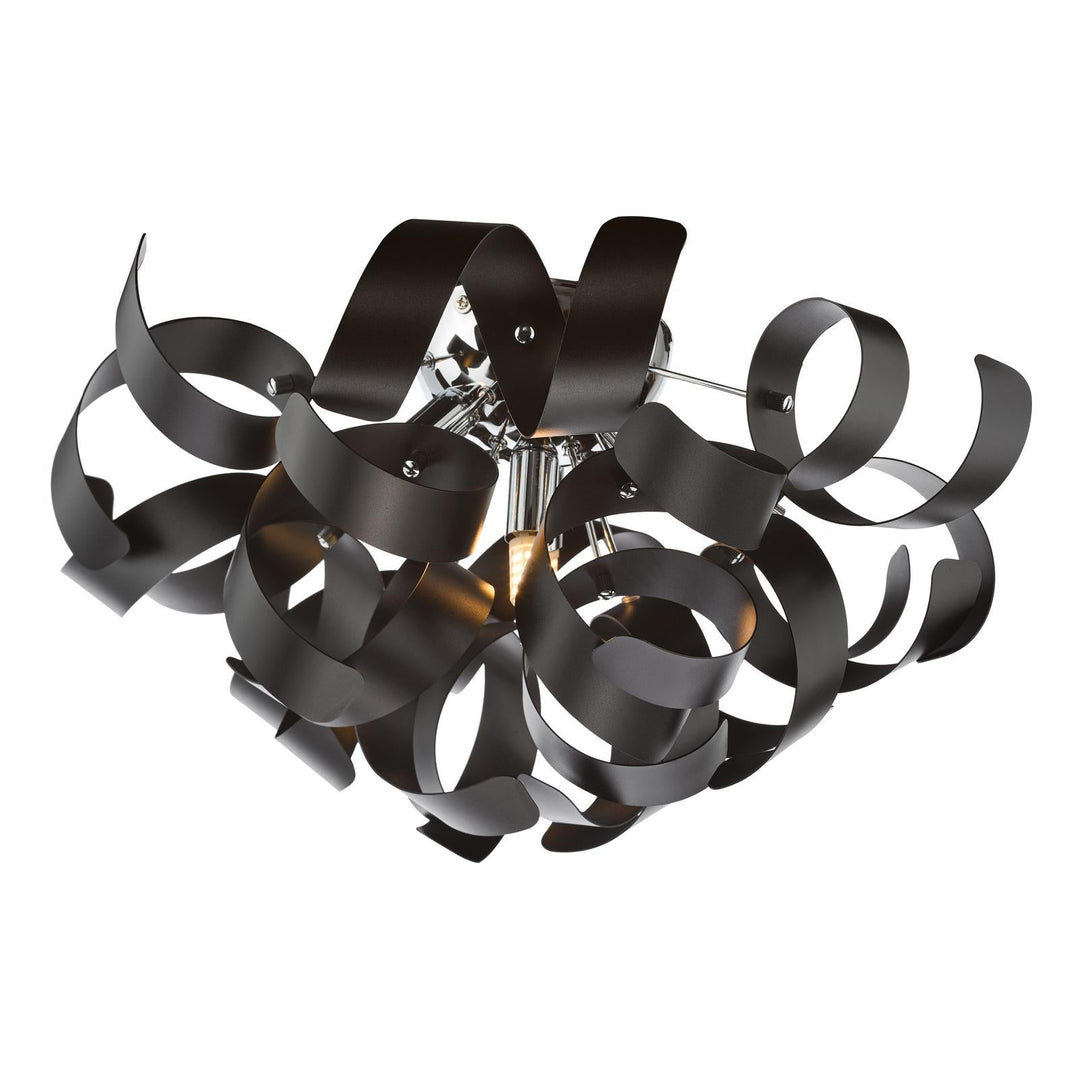 Dar SWA0450-03 Swash 4 Light Flush Polished Chrome and Satin Black