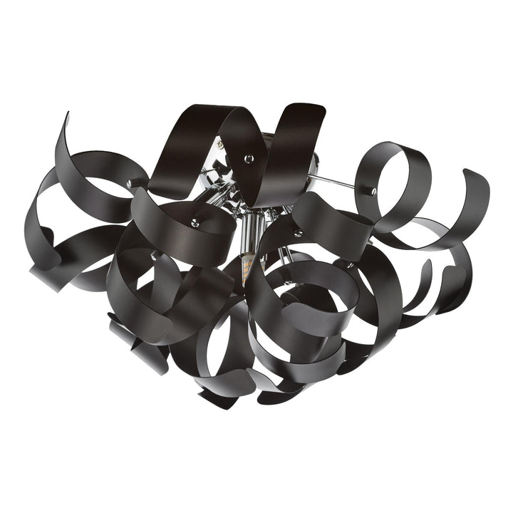 Dar SWA0450-03 Swash 4 Light Flush Polished Chrome and Satin Black