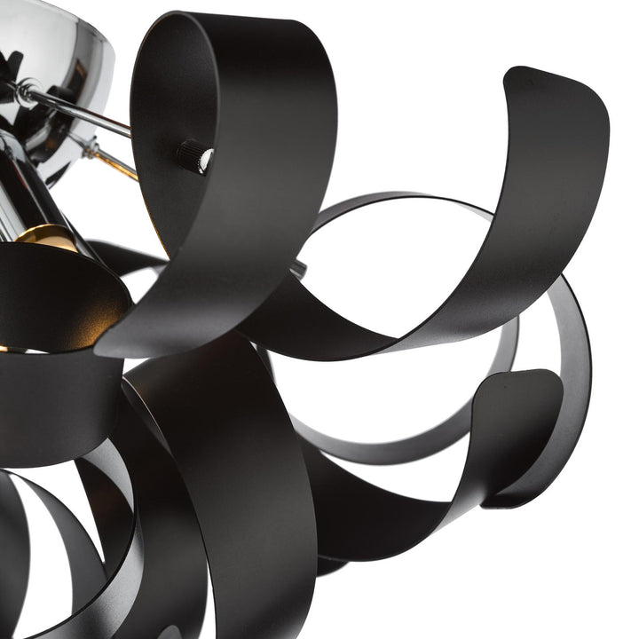 Dar SWA0450-03 Swash 4 Light Flush Polished Chrome and Satin Black