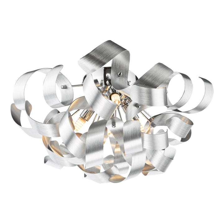 Dar SWA0450-04 Swash 4 Light Flush Polished Chrome and Brushed Aluminium