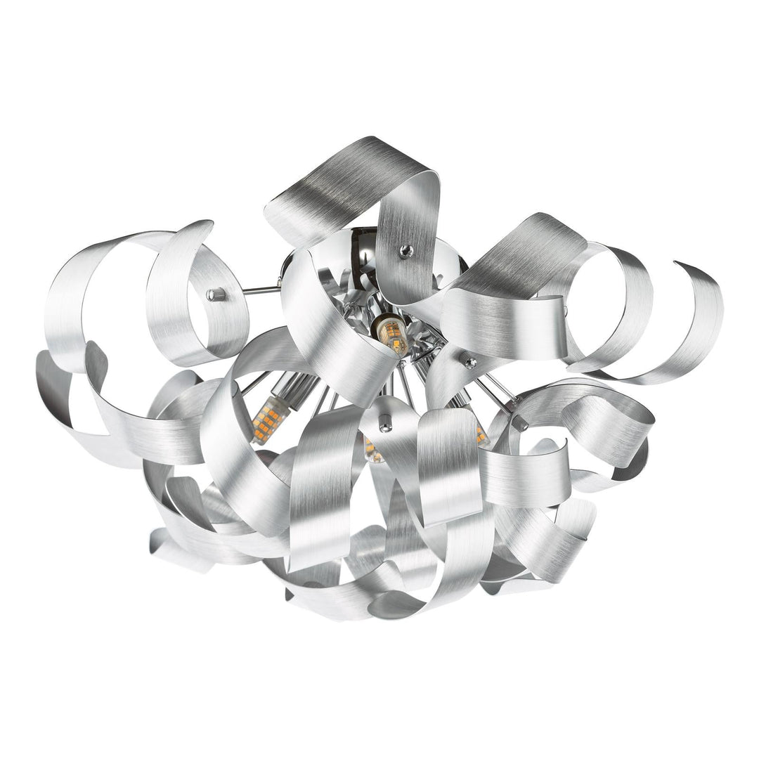 Dar SWA0450-04 Swash 4 Light Flush Polished Chrome and Brushed Aluminium