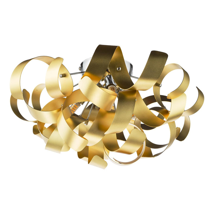 Dar SWA0450-05 Swash 4 Light Flush Polished Chrome and Brushed Gold