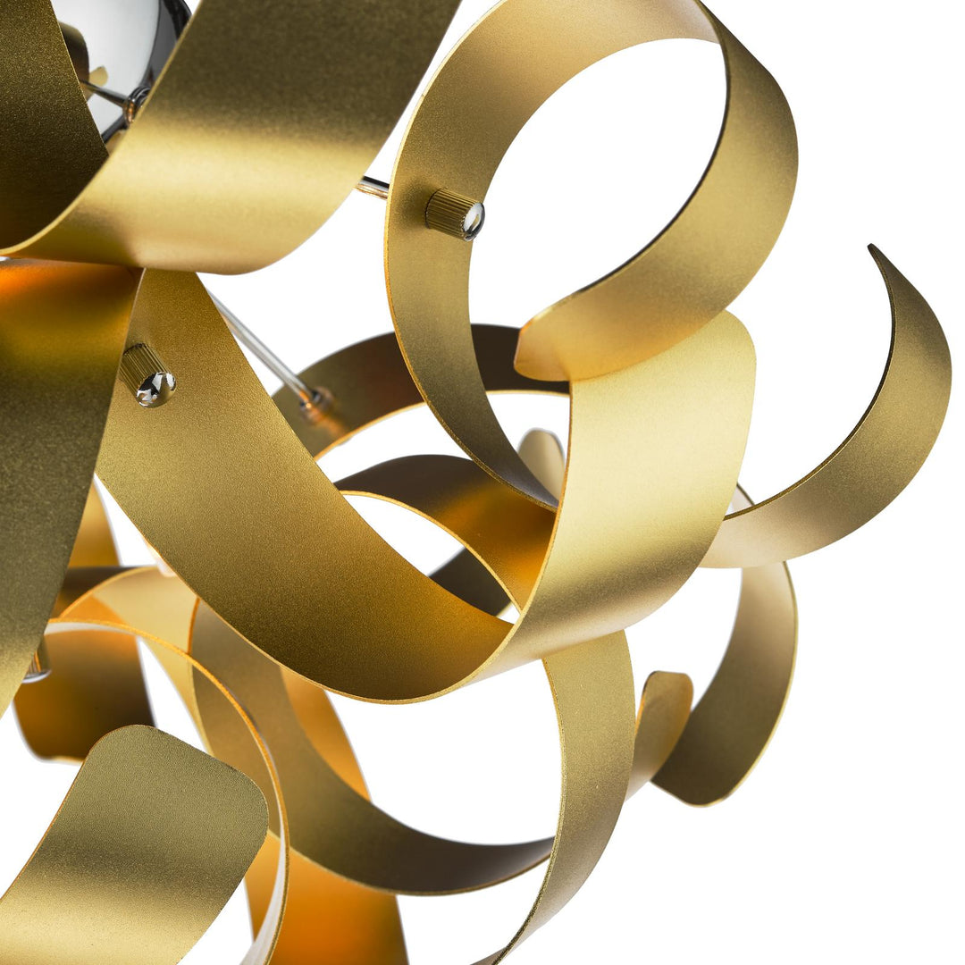 Dar SWA0450-05 Swash 4 Light Flush Polished Chrome and Brushed Gold