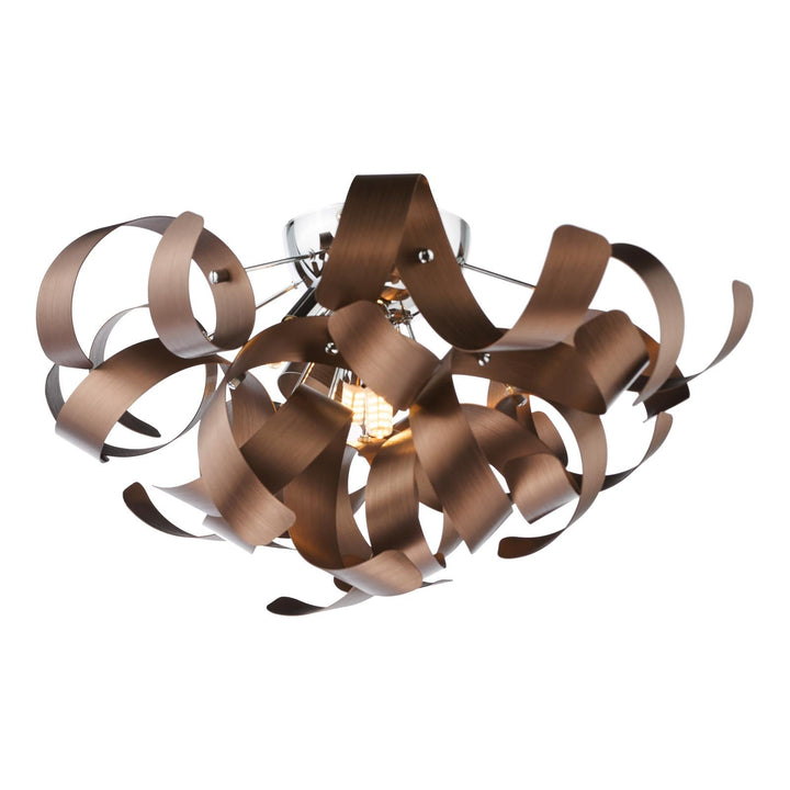 Dar SWA0450-06 Swash 4 Light Flush Polished Chrome and Brushed Copper