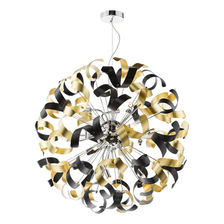 Dar SWA1250-02 Swash 12 Light Pendant Polished Chrome and Brushed Gold
