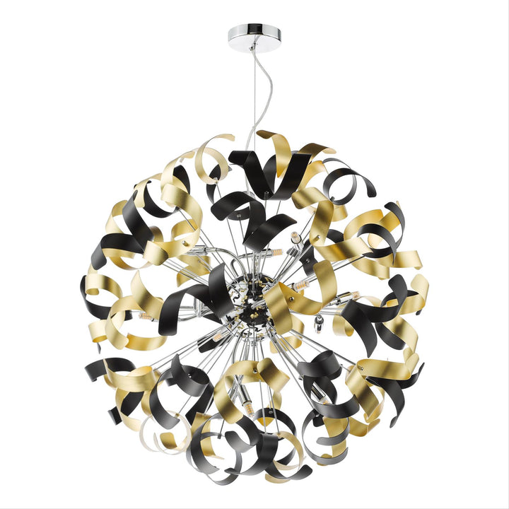 Dar SWA1250-02 Swash 12 Light Pendant Polished Chrome and Brushed Gold