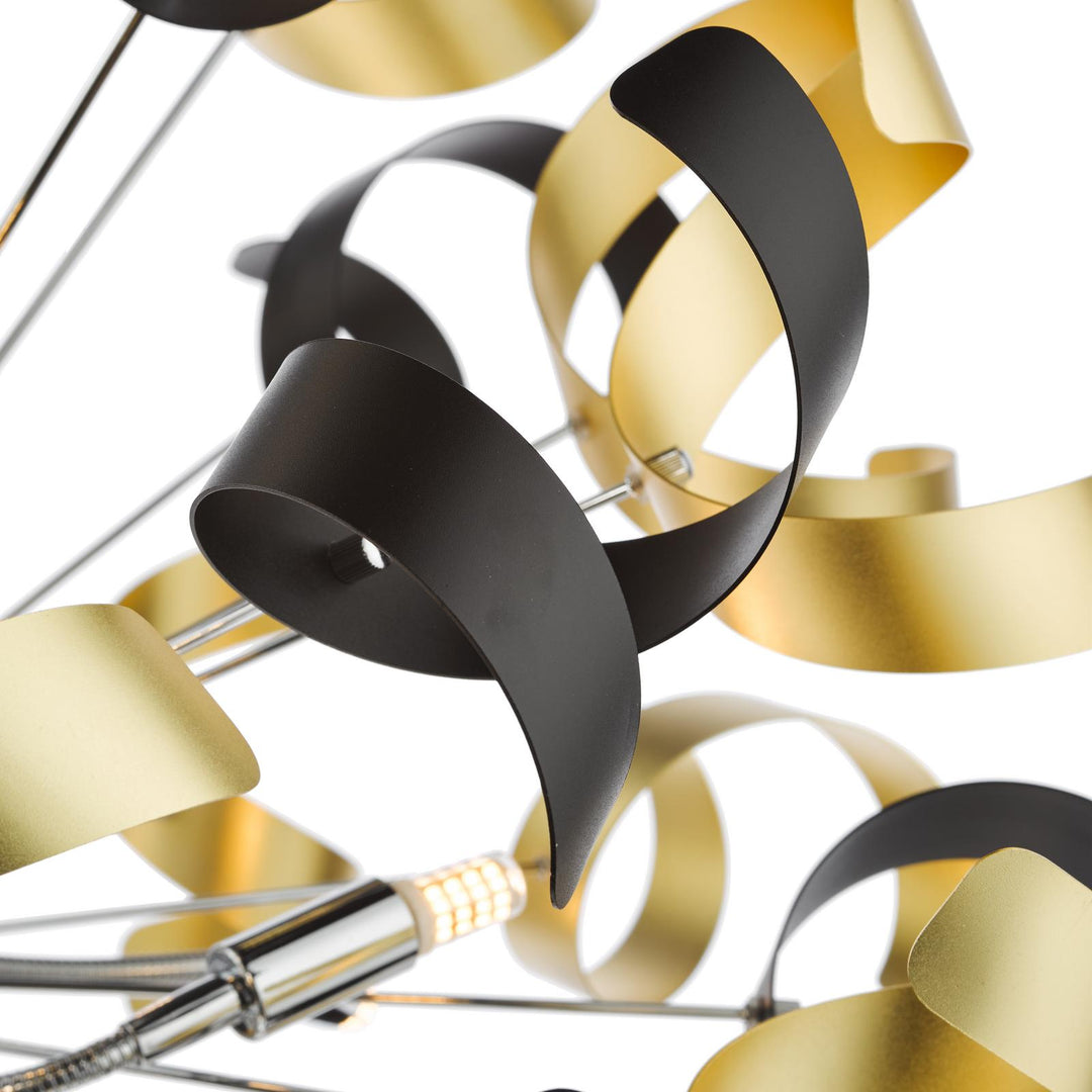 Dar SWA1250-02 Swash 12 Light Pendant Polished Chrome and Brushed Gold