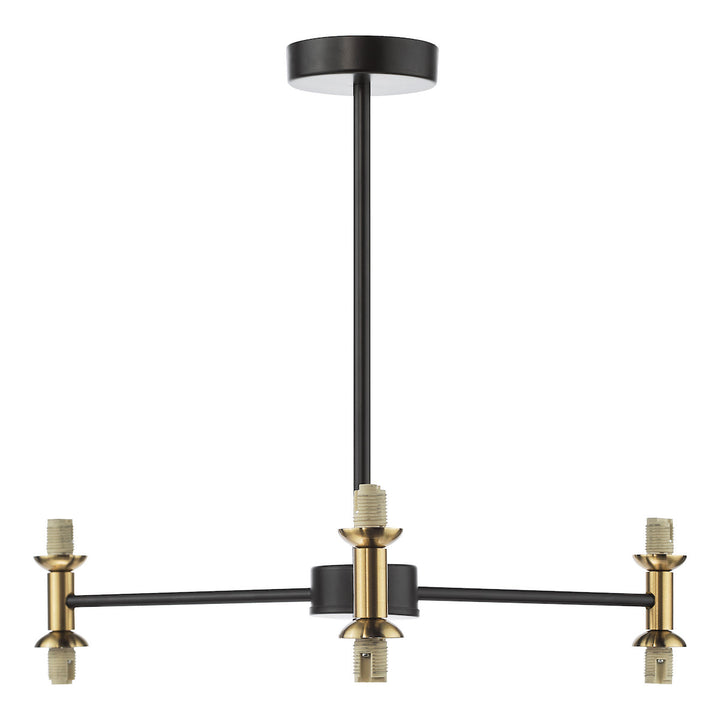 Dar TAK0654-F Takara 6 Light Semi-Flush Matt Black And Bronze Fitting Only (S)