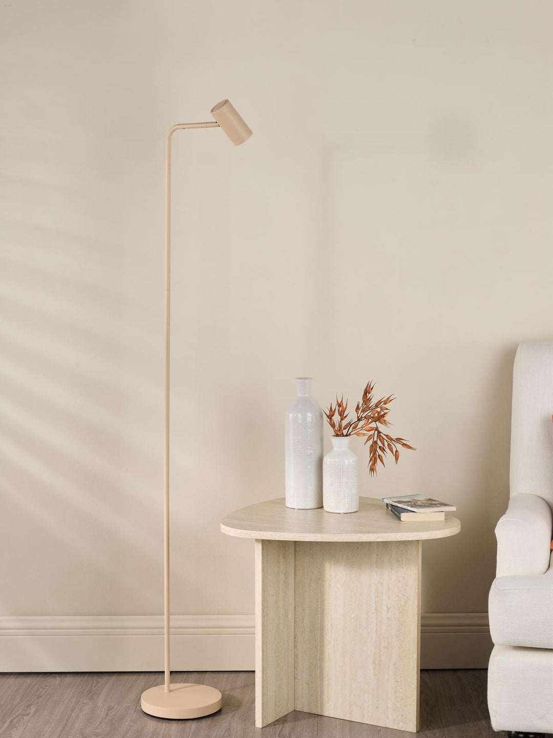 Dar THI4929 Thierry Task Floor Lamp Matt Taupe