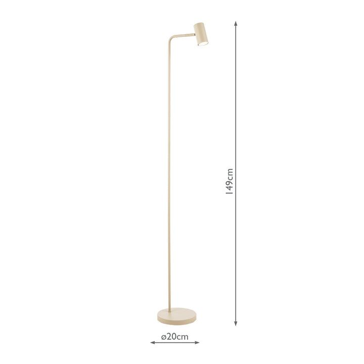 Dar THI4929 Thierry Task Floor Lamp Matt Taupe