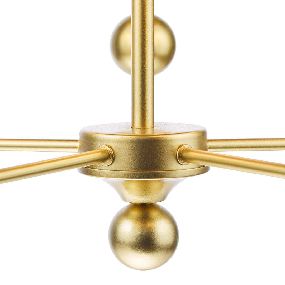Dar TIL0535-NER262 Tilda 5 Light Pendant Satin Gold With Shade
