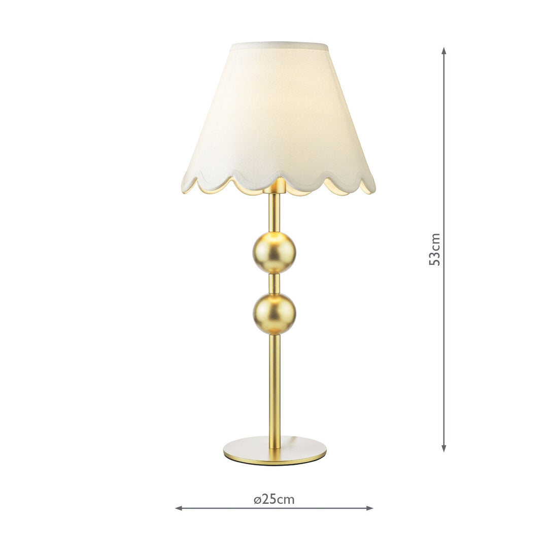 Dar TIL4235-NER102 Tilda Table Lamp Satin Gold With Shade