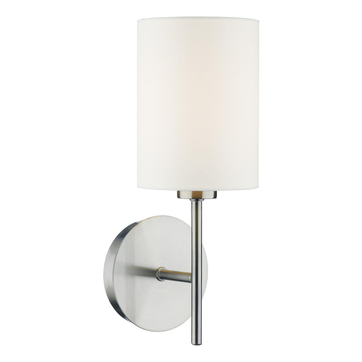 Dar TUS0746-S1061 Tuscan Wall Light Satin Chrome With Shade