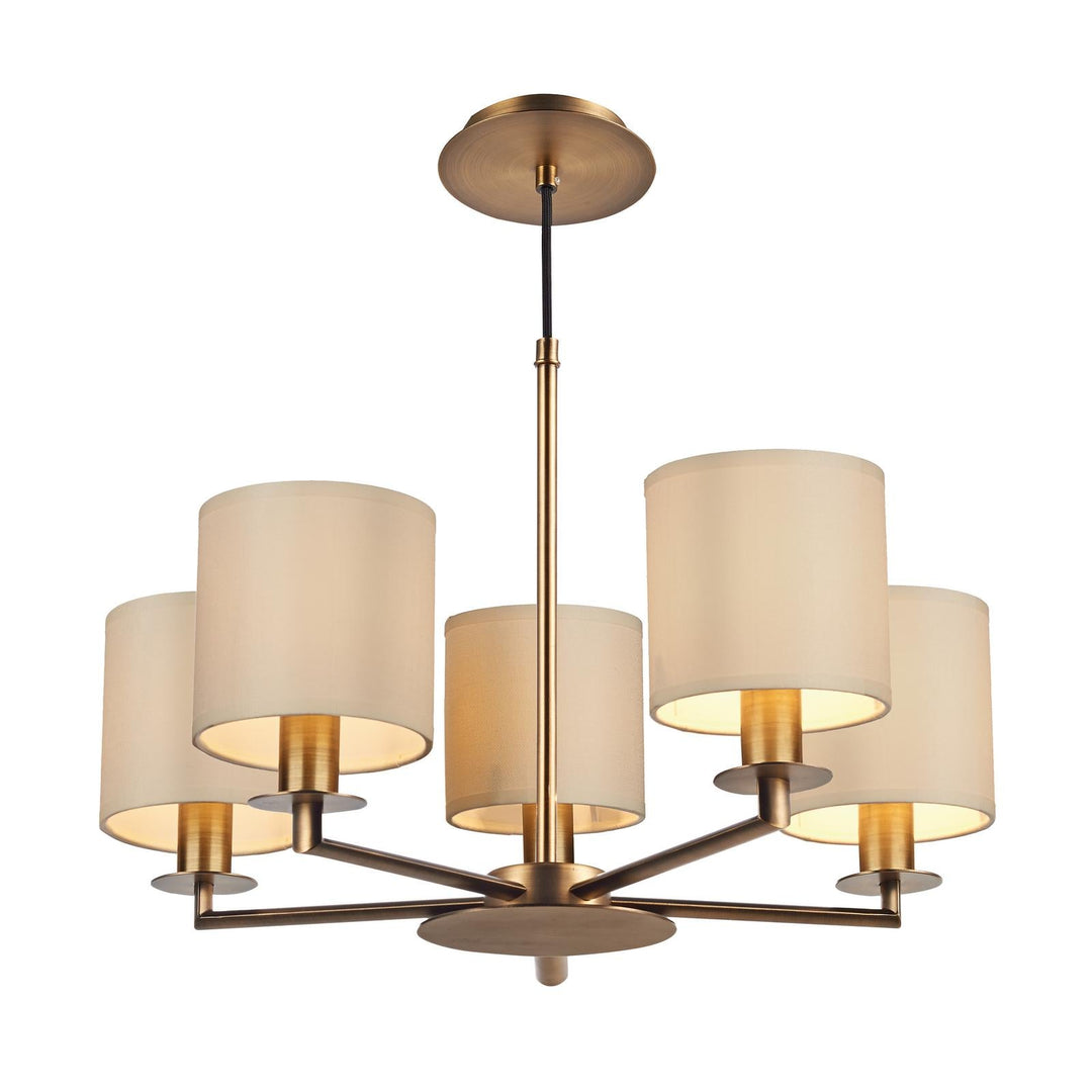 Dar TYL0563-LYR2629 Tyler 5 Light Armed Pendant Antique Bronze With Shade