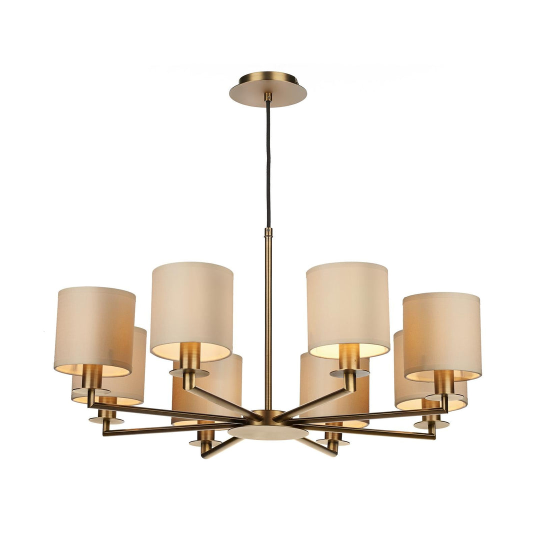 Dar TYL0863-LYR2629 Tyler 8 Light Armed Pendant Antique Bronze With Shade
