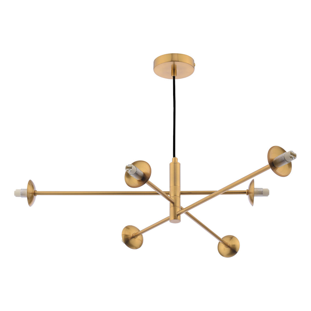 Dar VIG0645-F Vignette 6 Light Pendant Aged Brass Fitting Only (S)