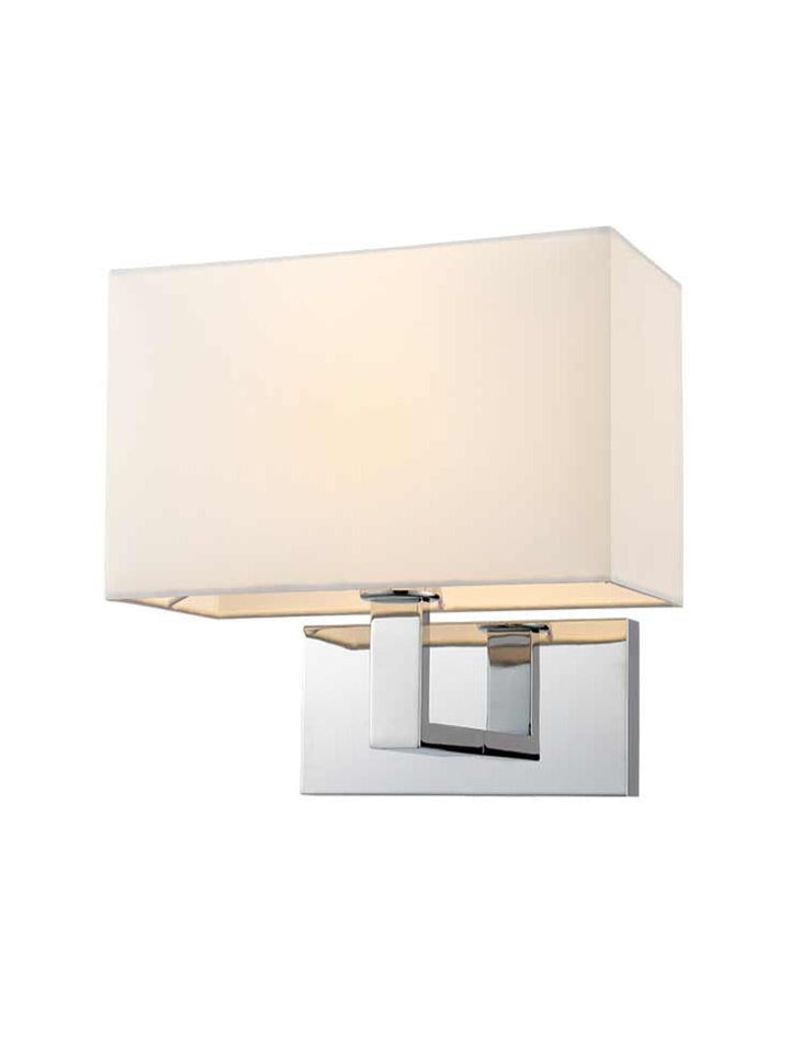 Franklite WB959/9892 1 Light Wall Bracket Chrome White Shade (S)