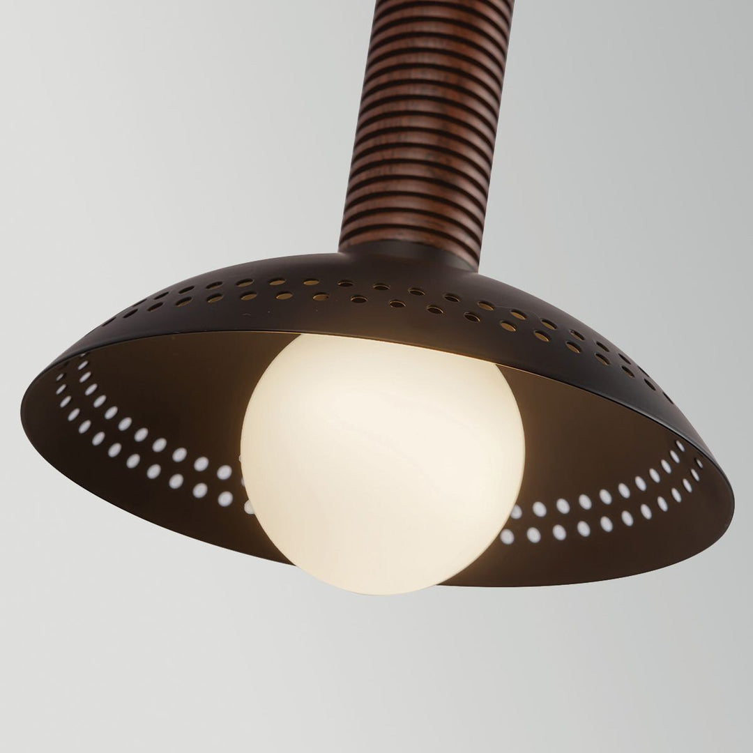 Alora Mood ALM-ARDEN-LED-1WB-MB Arden 1 Light LED Wall Light  Matte Black, Walnut Wood Veneer