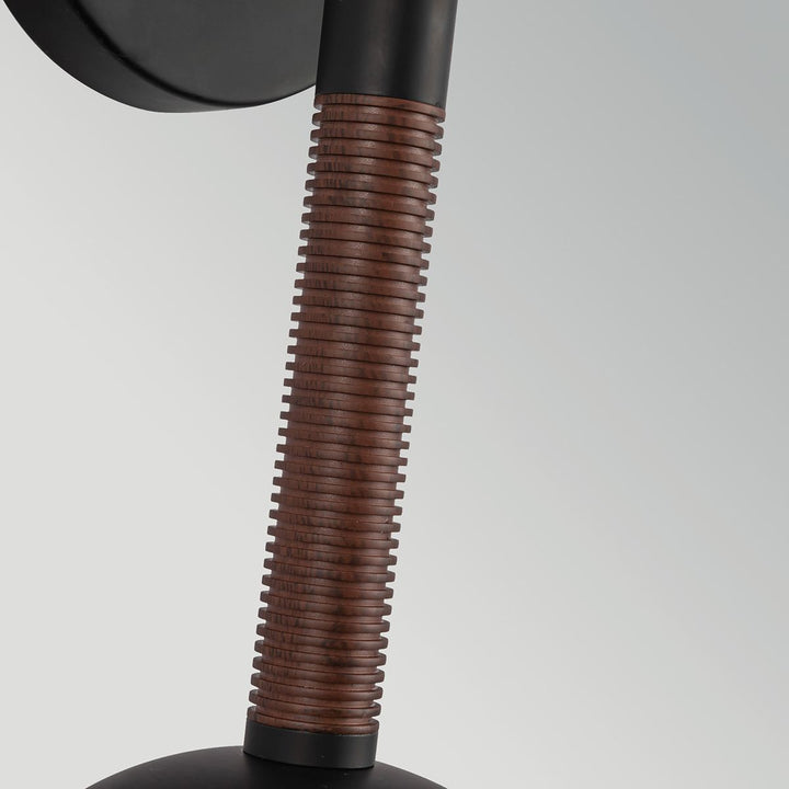 Alora Mood ALM-ARDEN-LED-1WB-MB Arden 1 Light LED Wall Light  Matte Black, Walnut Wood Veneer