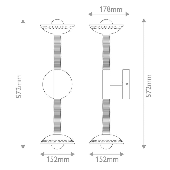 Alora Mood ALM-ARDEN-LED-2WB-BG Arden 2 Light LED Wall Light  Brushed Gold