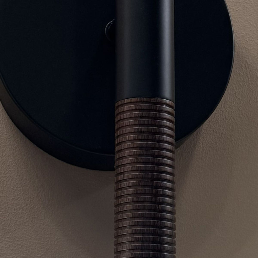 Alora Mood ALM-ARDEN-LED-2WB-MB Arden 2 Light LED Wall Light  Matte Black, Walnut Wood Veneer