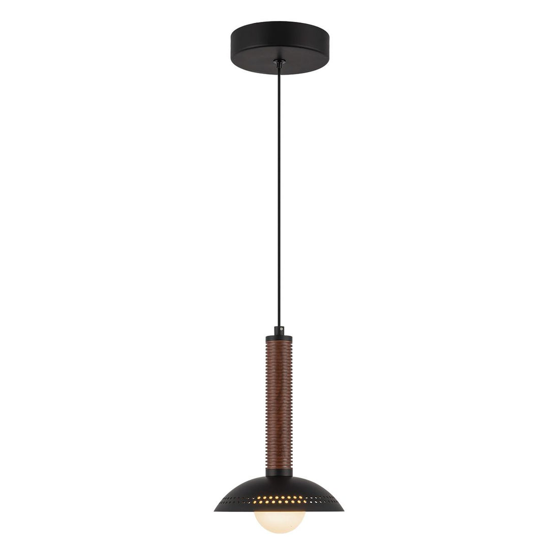 Alora Mood ALM-ARDEN-LED-MP-MB Arden LED Mini Pendant Matte Black, Walnut Wood Veneer