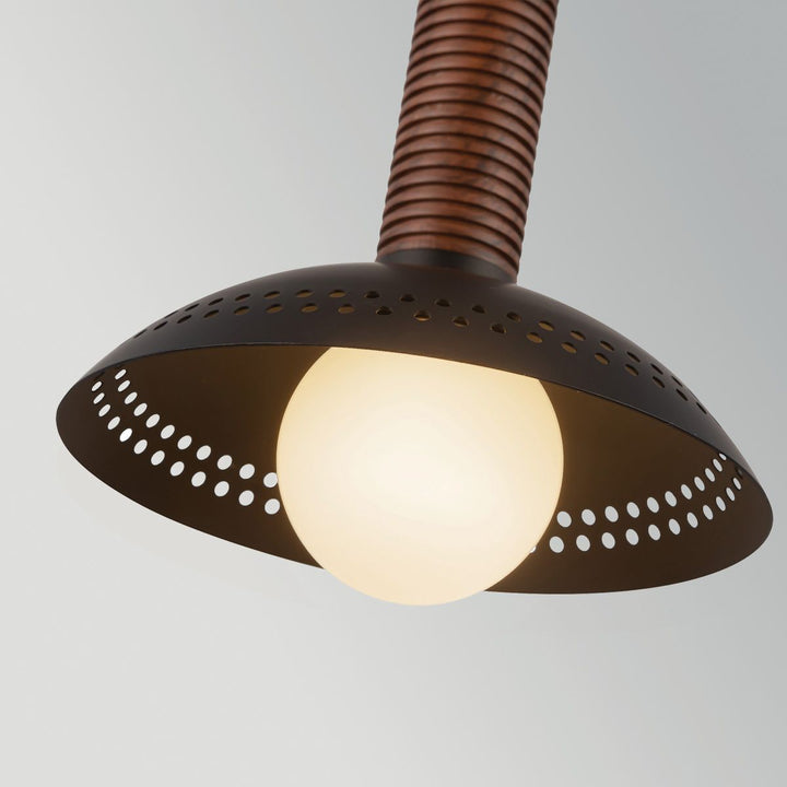 Alora Mood ALM-ARDEN-LED-MP-MB Arden LED Mini Pendant Matte Black, Walnut Wood Veneer