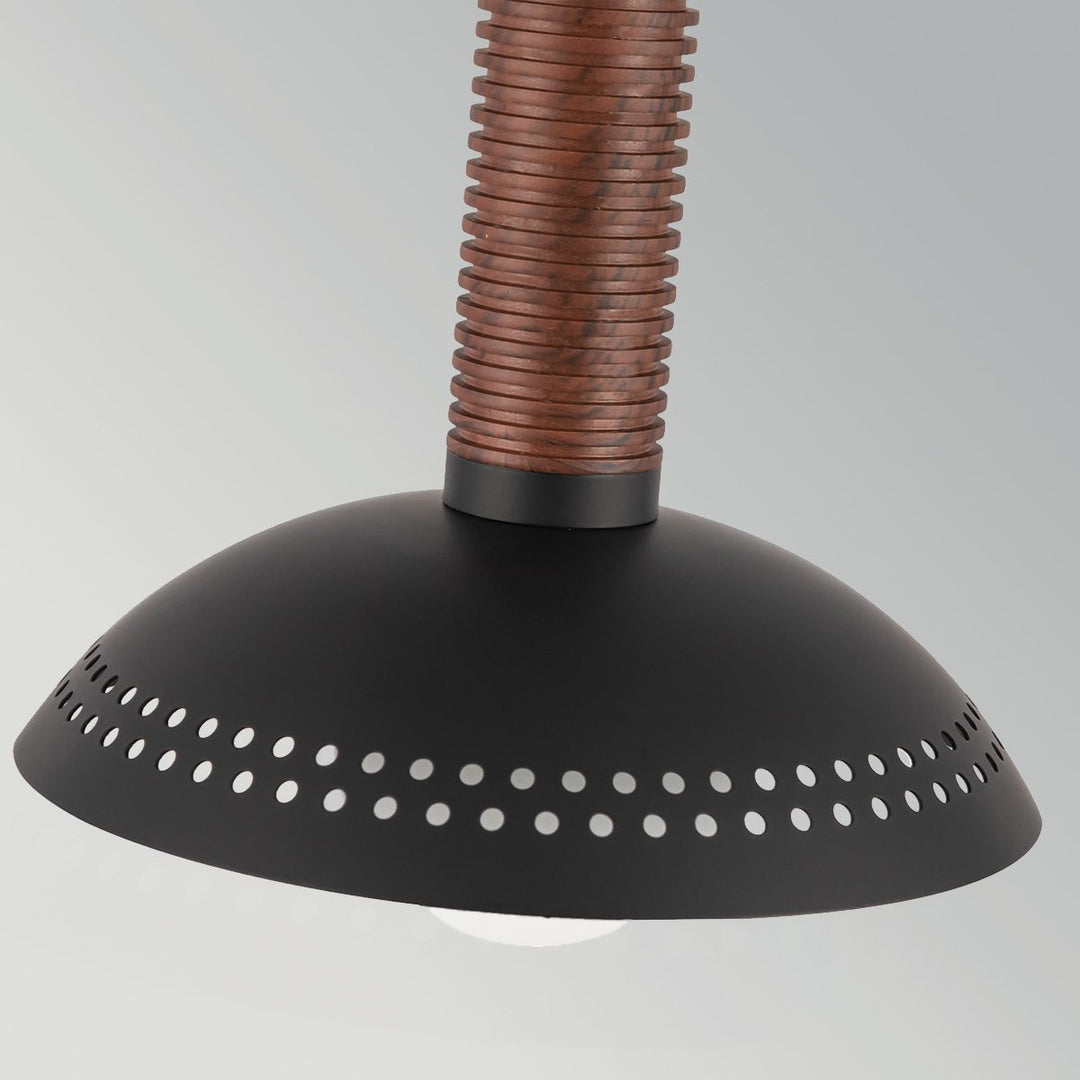 Alora Mood ALM-ARDEN-LED-MP-MB Arden LED Mini Pendant Matte Black, Walnut Wood Veneer