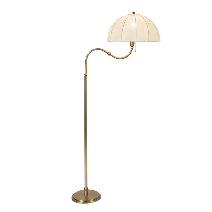 Alora Mood ALM-CROSBY-FL-BG Crosby 1 Light Floor Lamp Satin Cream &amp; Brushed Gold
