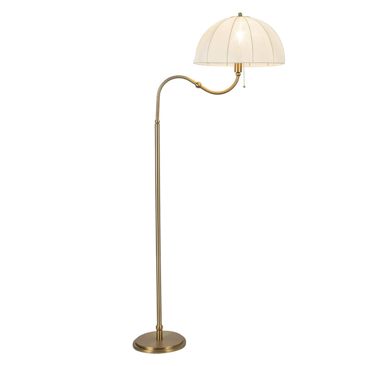 Alora Mood ALM-CROSBY-FL-BG Crosby 1 Light Floor Lamp Satin Cream &amp; Brushed Gold