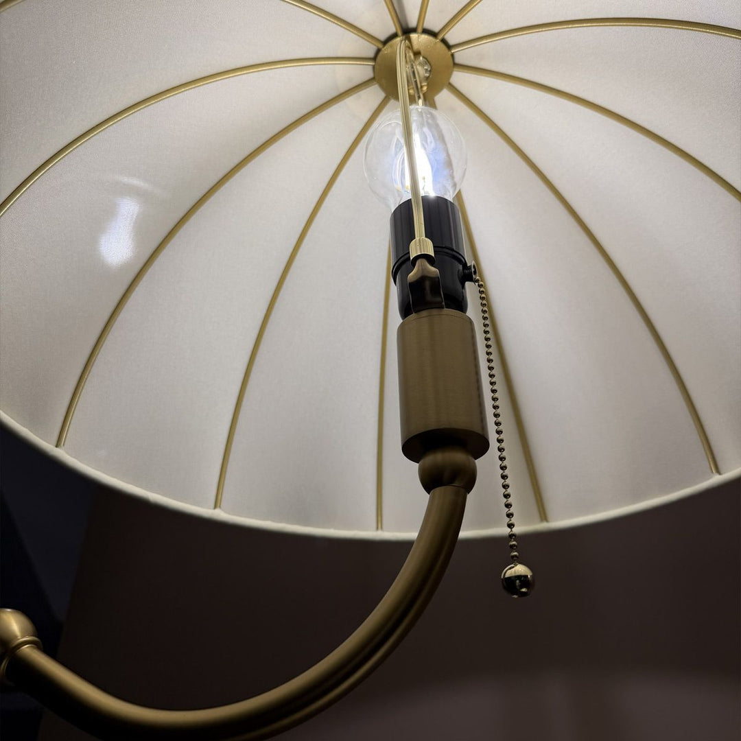 Alora Mood ALM-CROSBY-FL-BG Crosby 1 Light Floor Lamp Satin Cream &amp; Brushed Gold