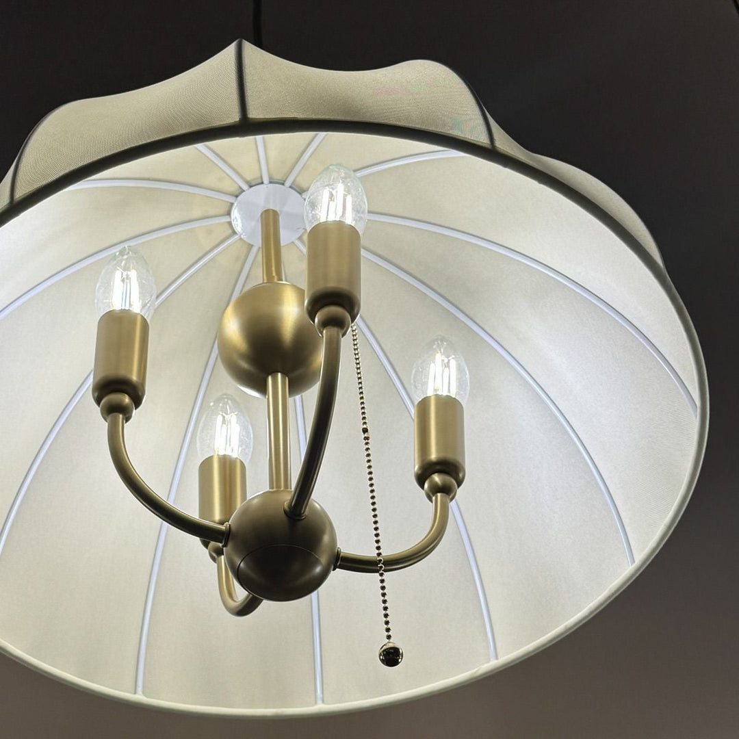 Alora Mood ALM-CROSBY-P-M-BG Crosby 4 Light Pendant  Satin Cream &amp; Brushed Gold