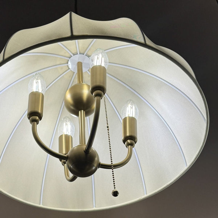 Alora Mood ALM-CROSBY-P-M-BG Crosby 4 Light Pendant  Satin Cream &amp; Brushed Gold