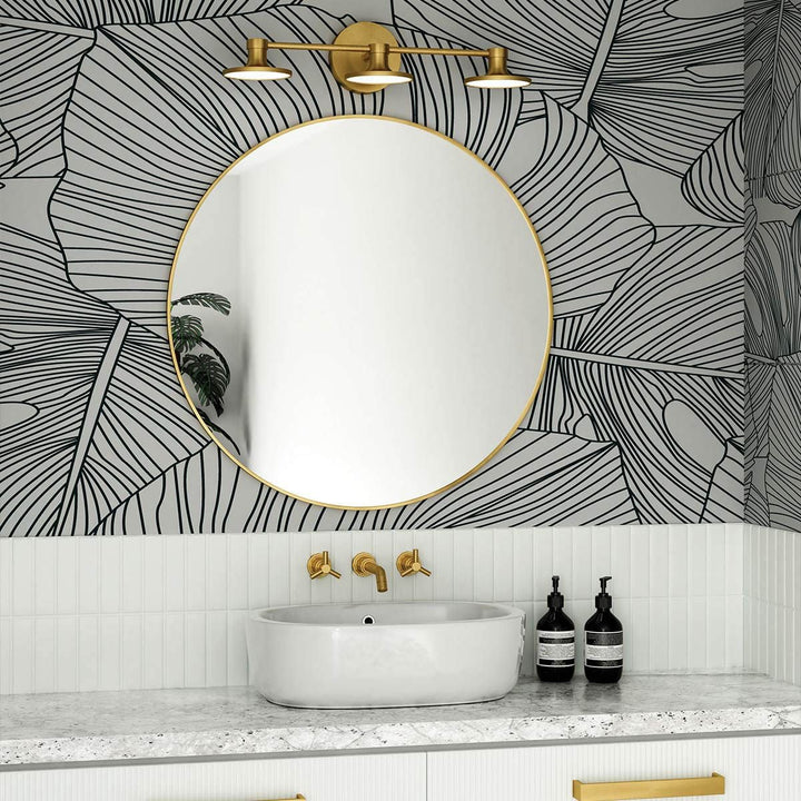 Alora Mood ALM-ISSA-3WB-BG Issa 3 Light LED  Bathroom Wall Light  Brushed Gold