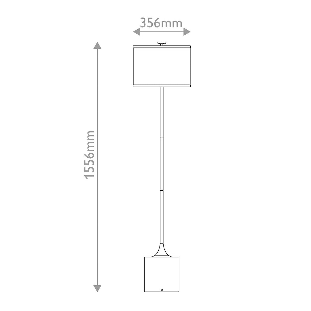 Alora Mood ALM-ISSA-FL-BG Issa 1 Light Floor  Lamp Brushed Gold, Ivory Linen