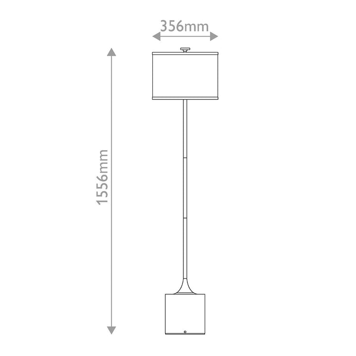 Alora Mood ALM-ISSA-FL-BG Issa 1 Light Floor  Lamp Brushed Gold, Ivory Linen