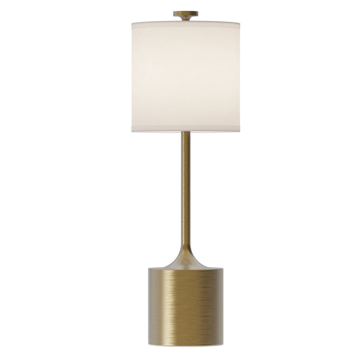 Alora Mood ALM-ISSA-TL-BG Issa 1 Light Table Lamp Brushed Gold, Ivory Linen