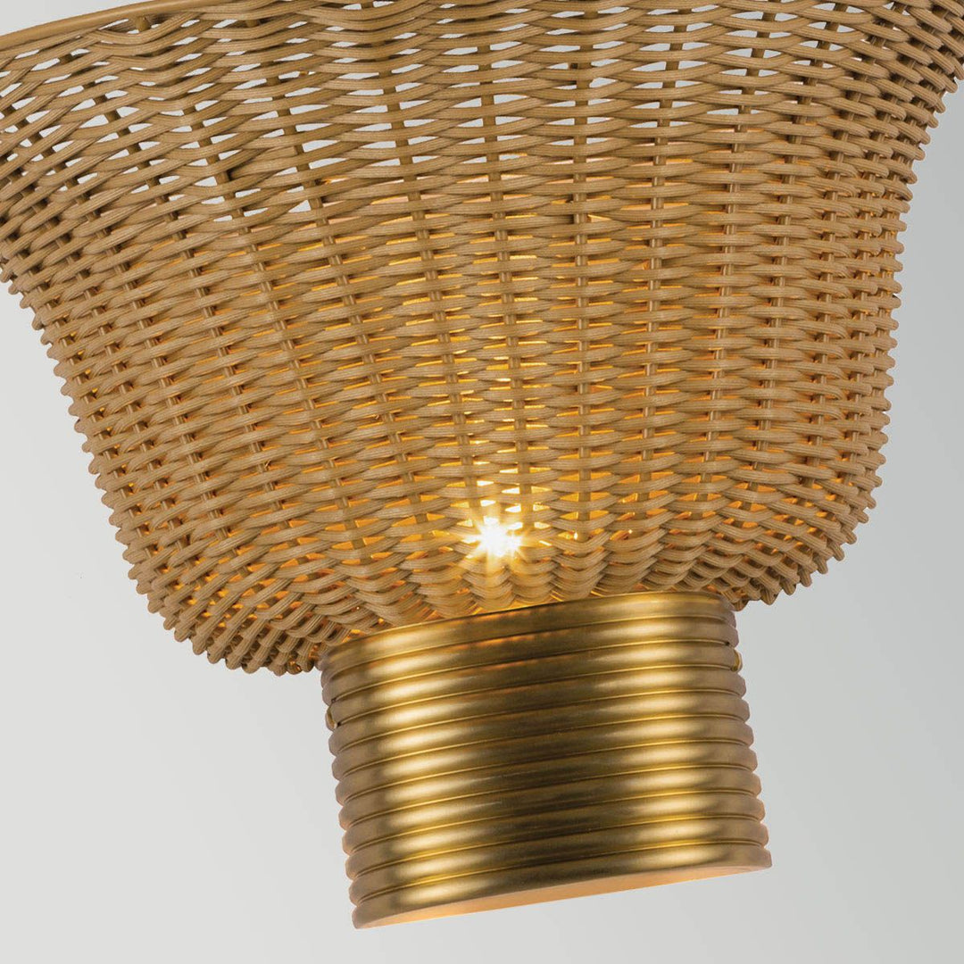 Alora Mood ALM-KAI-2WU-BG Kai 2 Light Wall Light  Brushed Gold &amp; Rattan