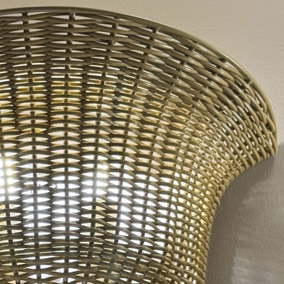 Alora Mood ALM-KAI-2WU-BG Kai 2 Light Wall Light  Brushed Gold &amp; Rattan