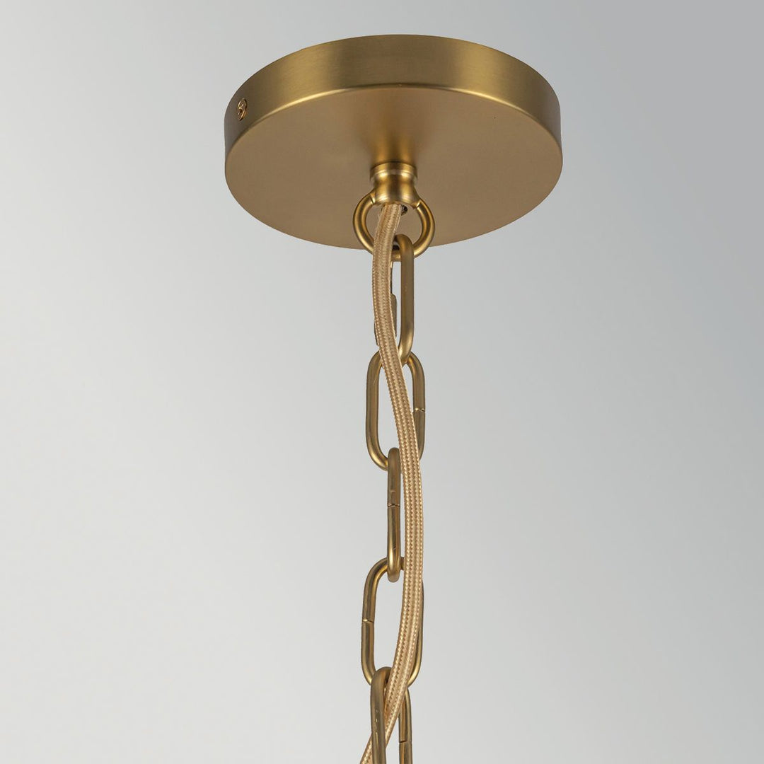 Alora Mood ALM-KAI-P-S-BG Kai 1 Light Small Pendant Brushed Gold &amp; Rattan
